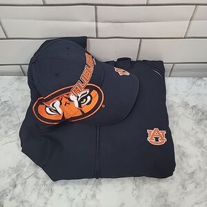 Cutter & Buck Auburn Univ. Unisex Large Windbreaker Weathertec Jacket & Hat Cap